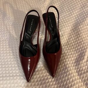 Kittenish Burgundy Slingback Heels